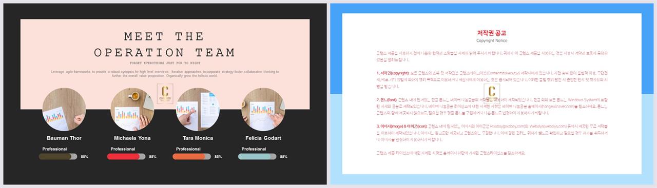 가로막대형 ppt 템플릿 ppt 발표 대본 양식