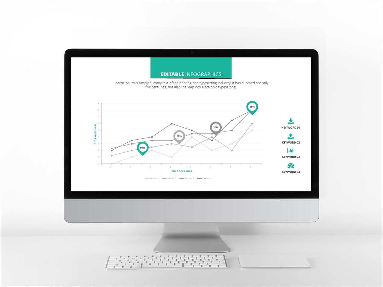 ppt 템플릿 초록 ppt 꺾은 선 그래프 템플릿