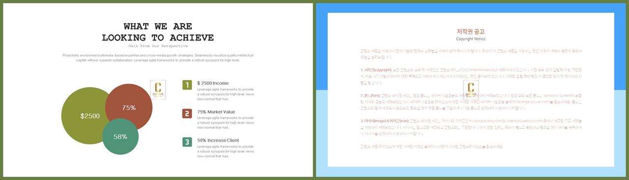 가로 배열형 고급 피피티 템플릿