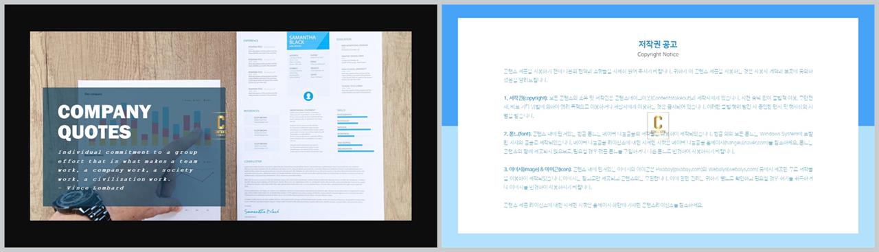 가로 배치형 발표용 ppt 테마