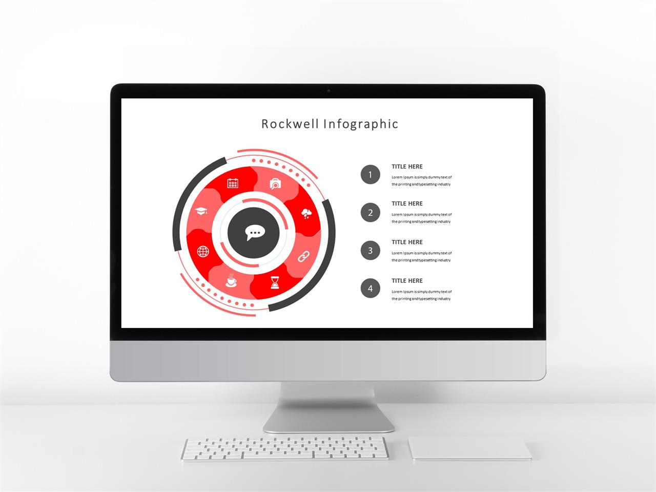 ppt 템플릿 원 순환 붉은 색 ppt 템플릿