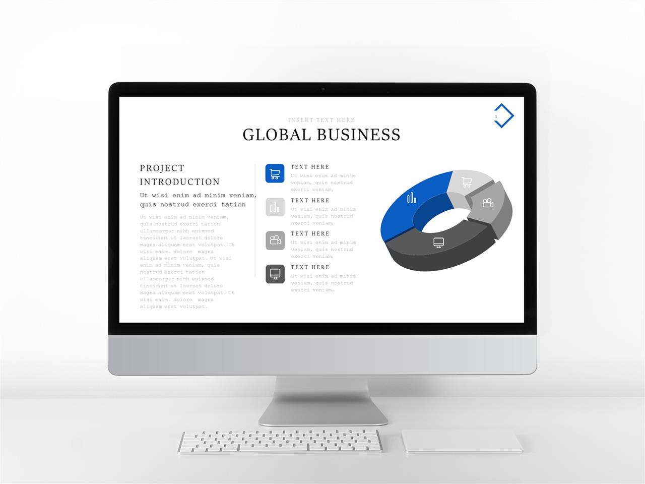 순환 순서 ppt 템플릿 ppt 템플릿 남색