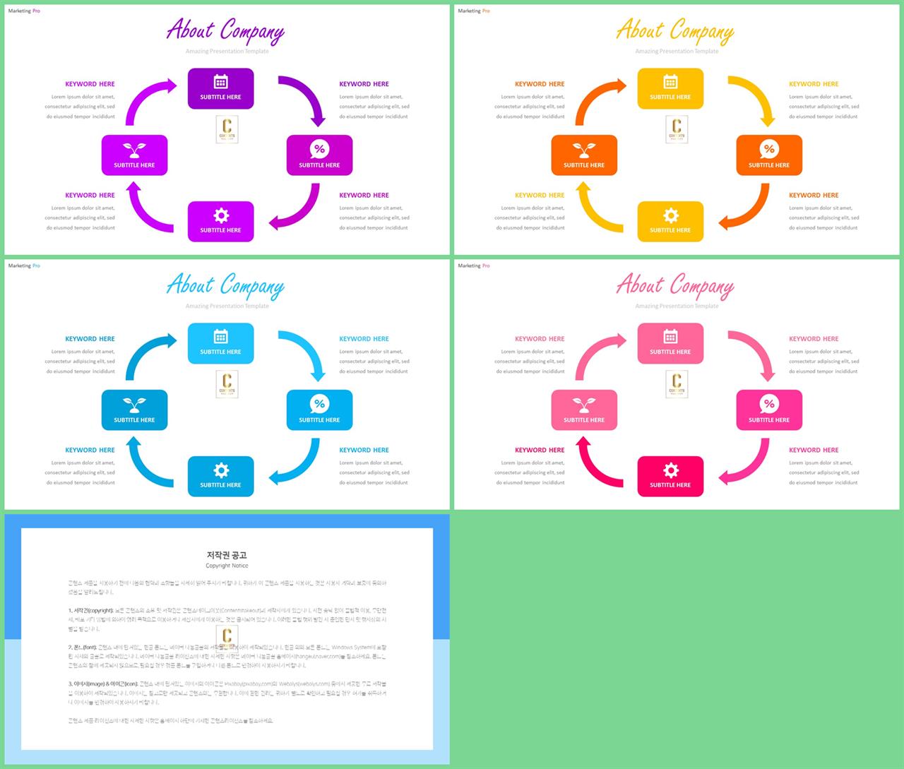 순환 순서 ppt 템플릿 고퀄리티 ppt 템플릿