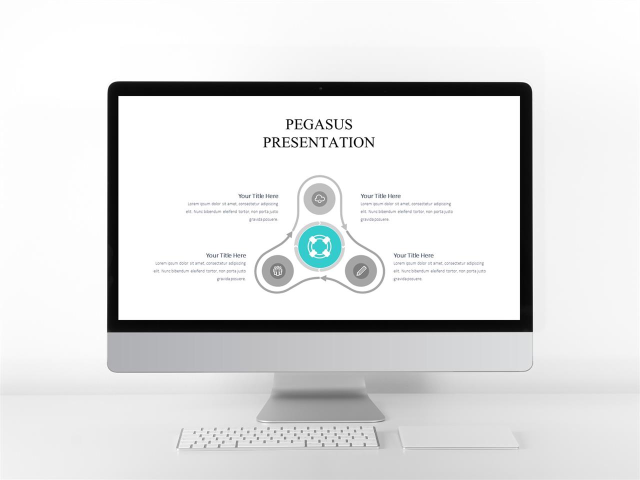 ppt 템플릿 원 순환 파란색 깔끔한 ppt 템플릿