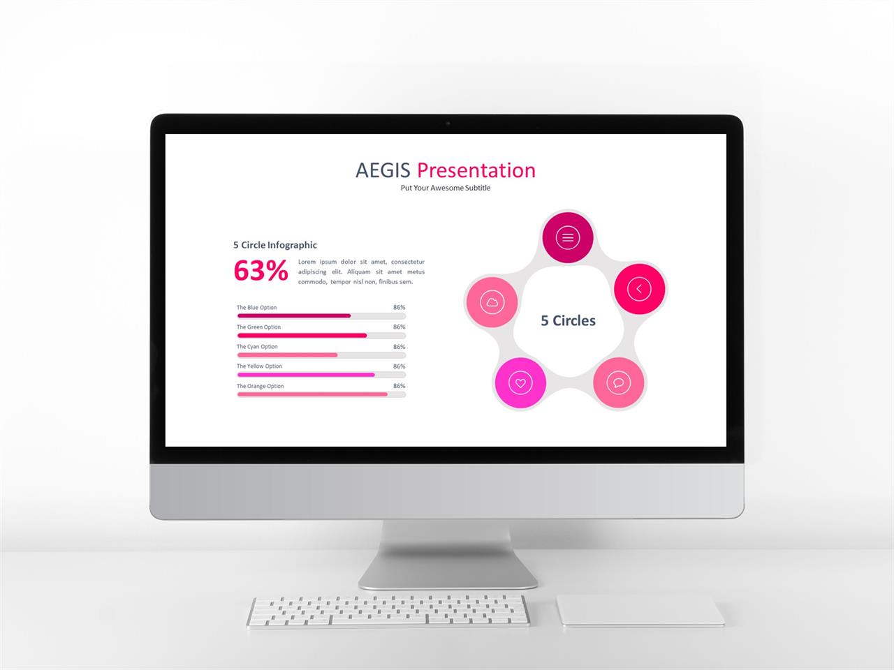 ppt 템플릿 원 순환 핑크 ppt 템플릿 모음