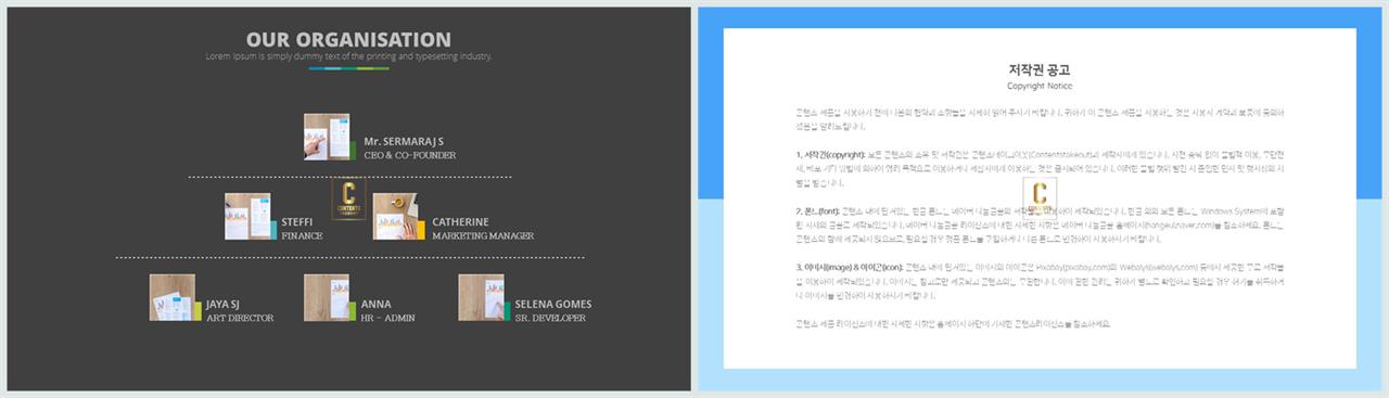 법인 조직도 ppt 양식 깔끔한 ppt 발표 템플릿