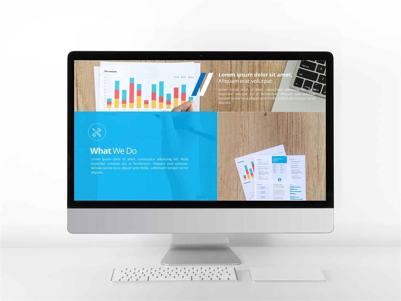 파란색 흰색 ppt 템플릿 샘플 설명 ppt
