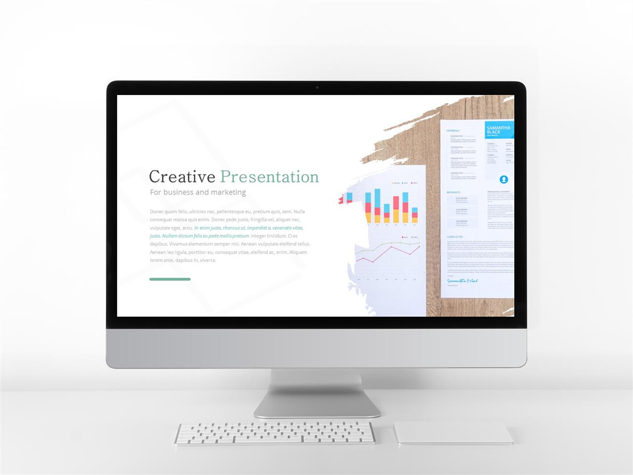 샘플 설명 ppt 파워포인트 회색 격자 배경