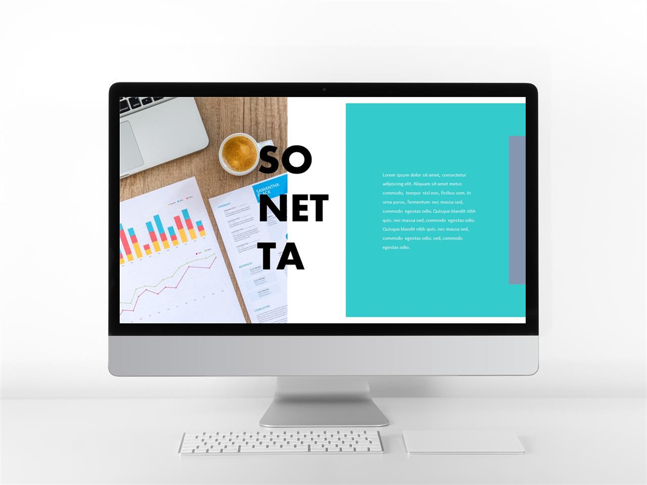 ppt 템플릿 기사 설명 깔끔한 파란색 ppt 템플릿