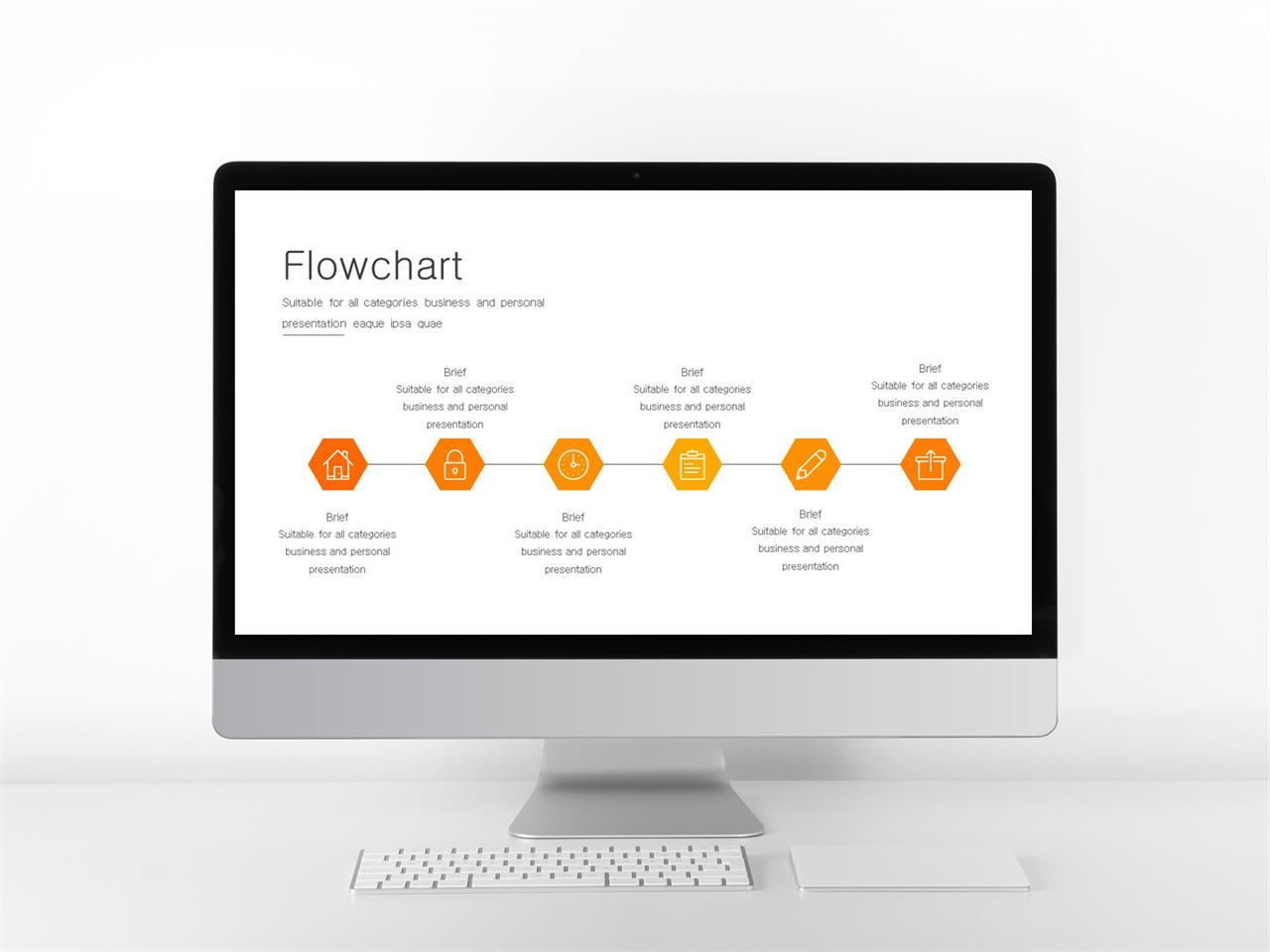 흐름도 ppt 템플릿 ppt 오렌지색 테마