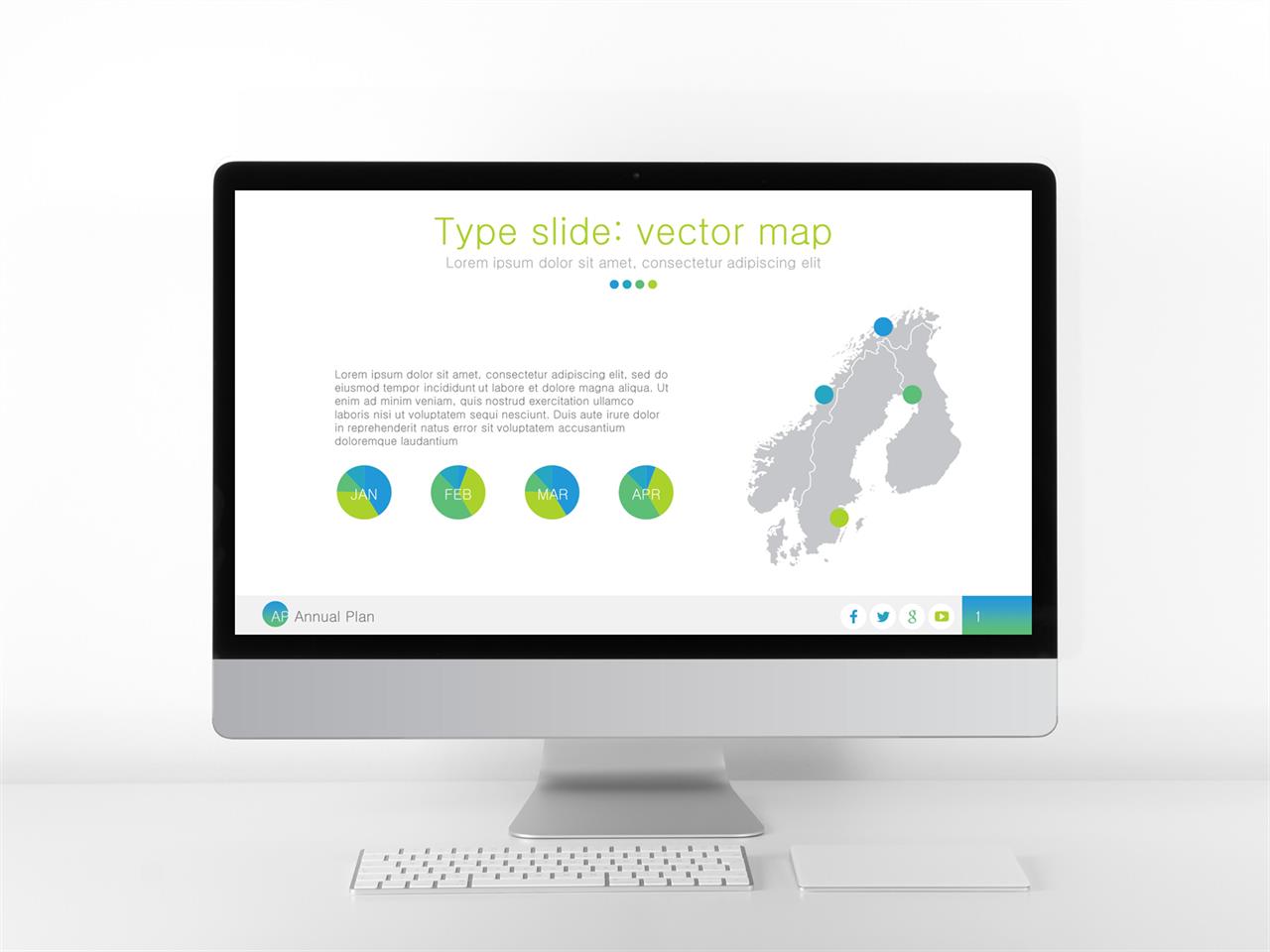 예쁜 ppt 템플릿 지도 ppt 초록 템플릿