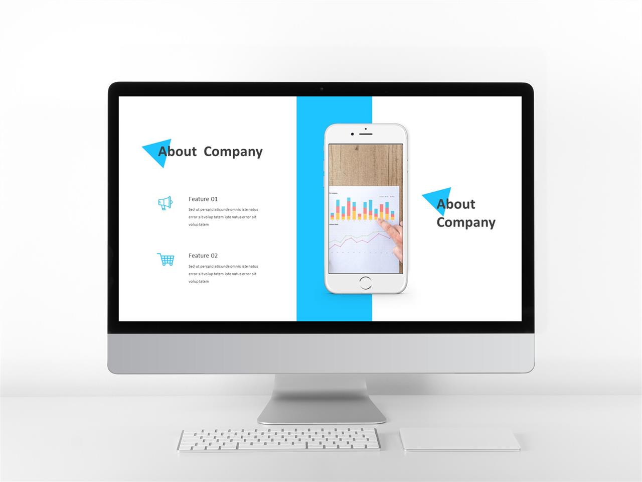 ppt 템플릿 스마트폰 파워포인트 파란색 템플릿