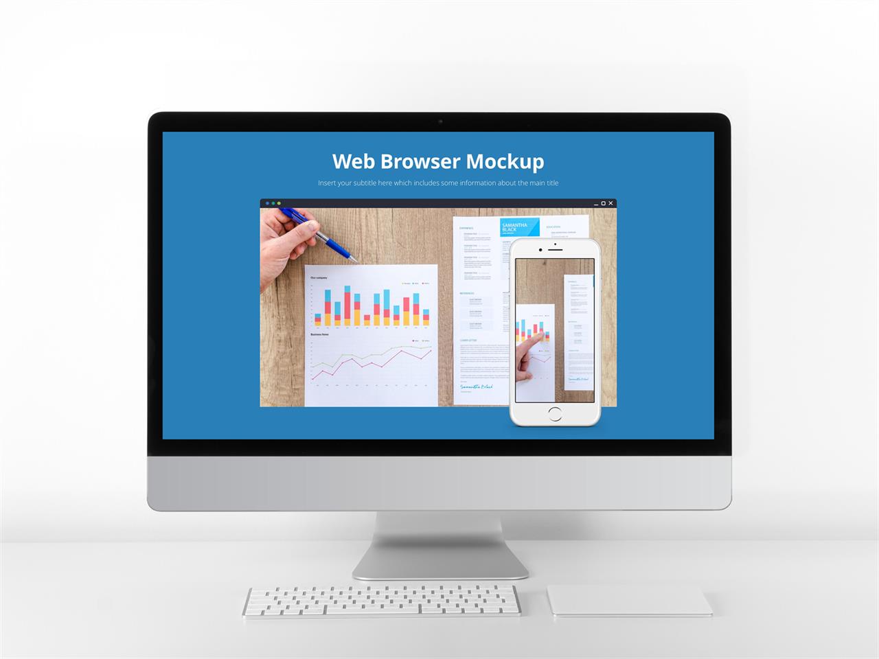 푸른 ppt 테마 스마트 폰 중독 ppt 템플릿