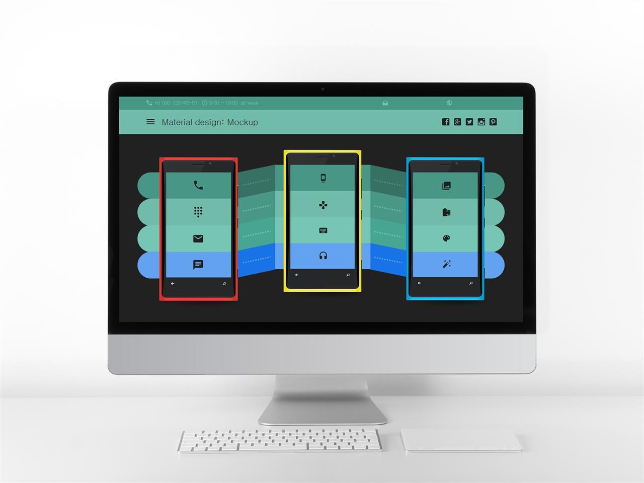 스마트 폰 ppt 템플릿 초록바탕 피피티 템플릿