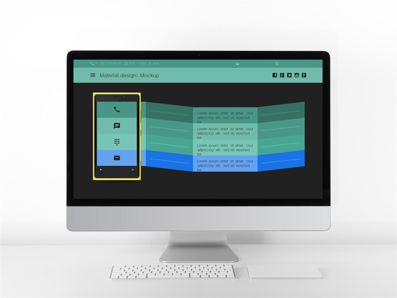 최신 스마트폰 ppt 템플릿 그린 ppt 템플릿