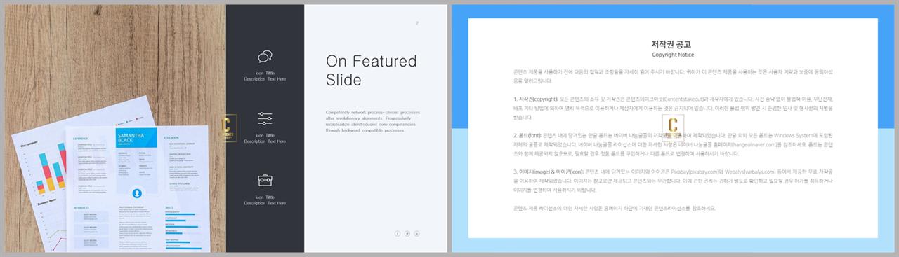 중심형 ppt 레이아웃 샘플 세련된 피피티 템플릿