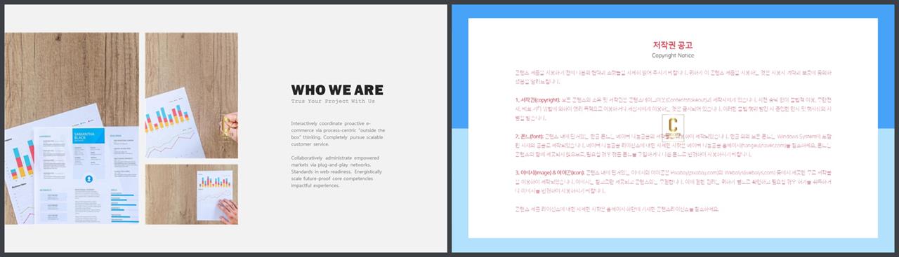 좌우형 ppt 레이아웃 샘플 고급 피피티 템플릿