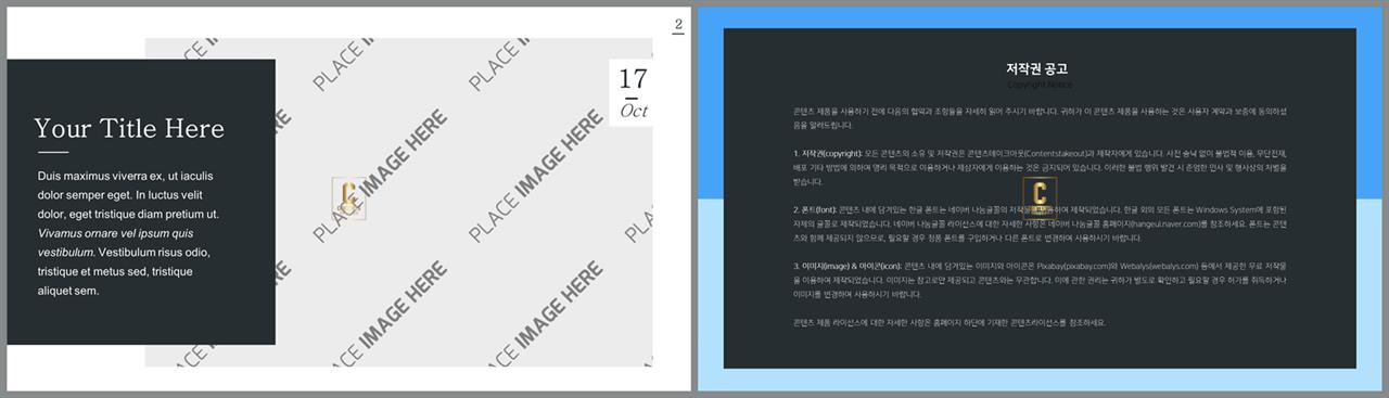 좌우분리형 ppt 레이아웃 배경 고급스러운 ppt 배경