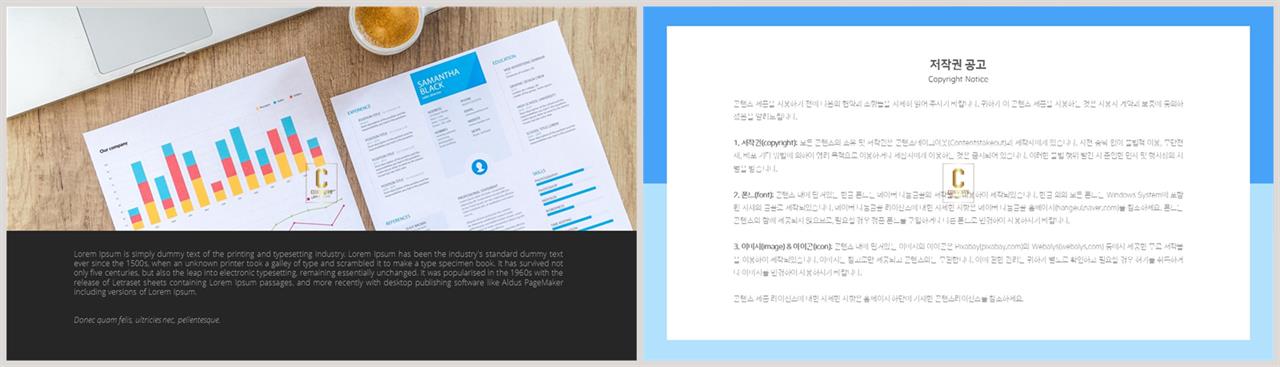 상하형 파워포인트 레이아웃 템플릿 ppt 발표 샘플