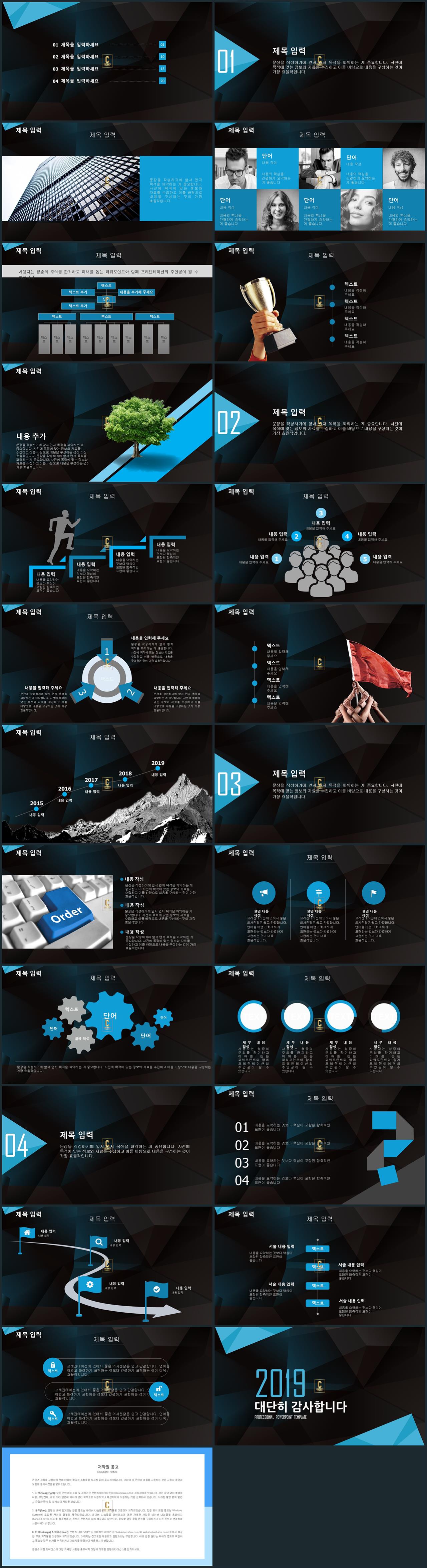 상품 제안서 ppt 양식 파란색 깔끔한 ppt 템플릿