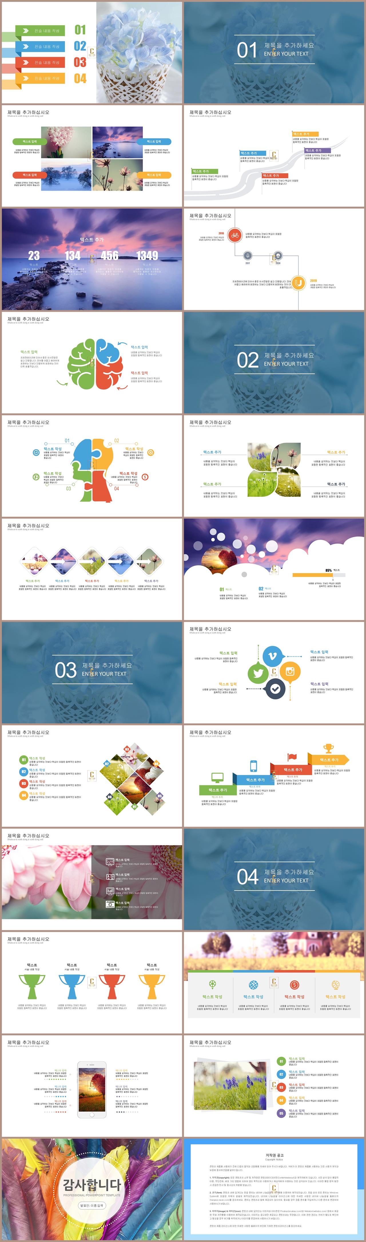 식물 ppt 테마 컬러 ppt 템플릿