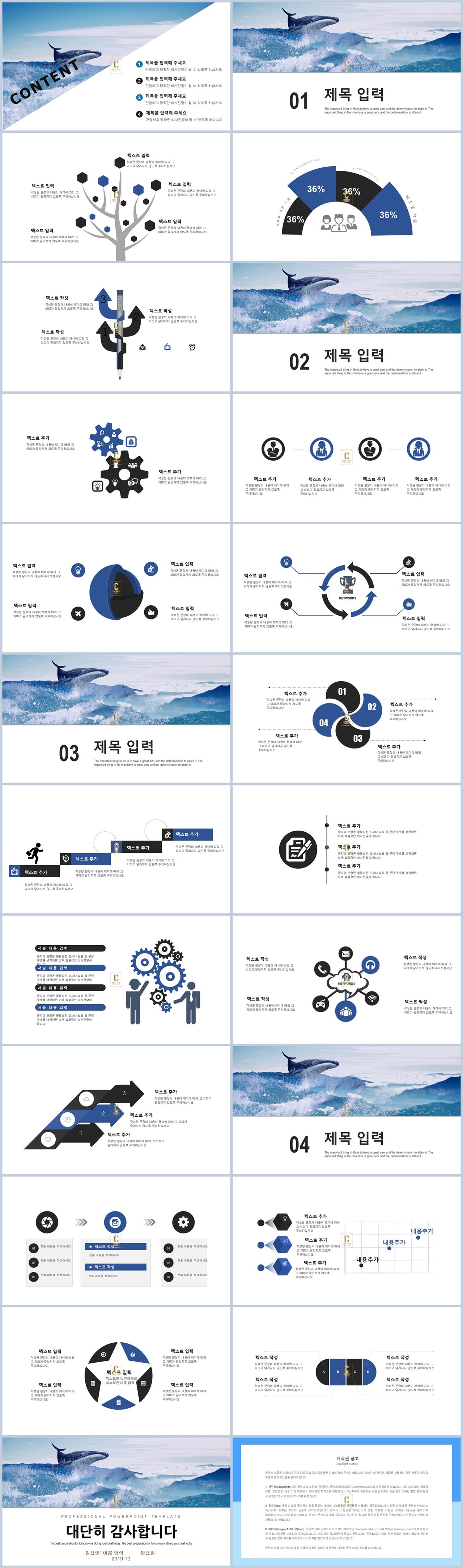 ppt 꽃잎 템플릿 ppt 템플릿 남색 깔ㄲㅁ